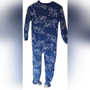Blue Bear Print Kids One Piece